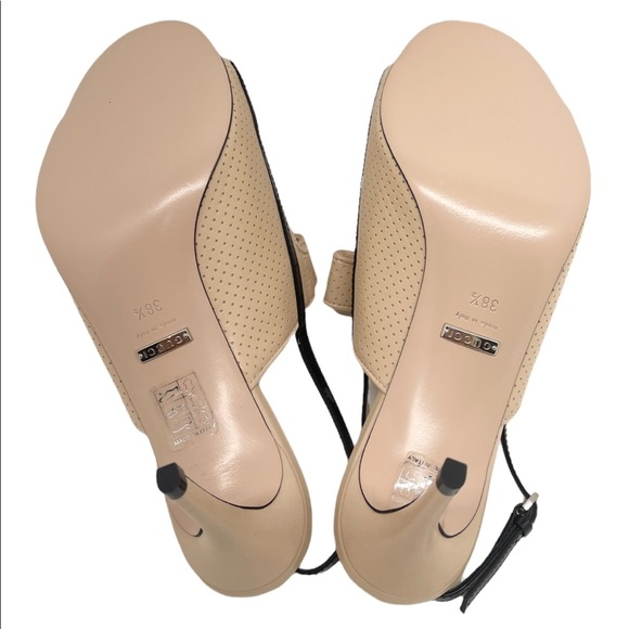 Gucci New in Box GG Skin Rose Perforated Leather Heels - Picture 14 of 16